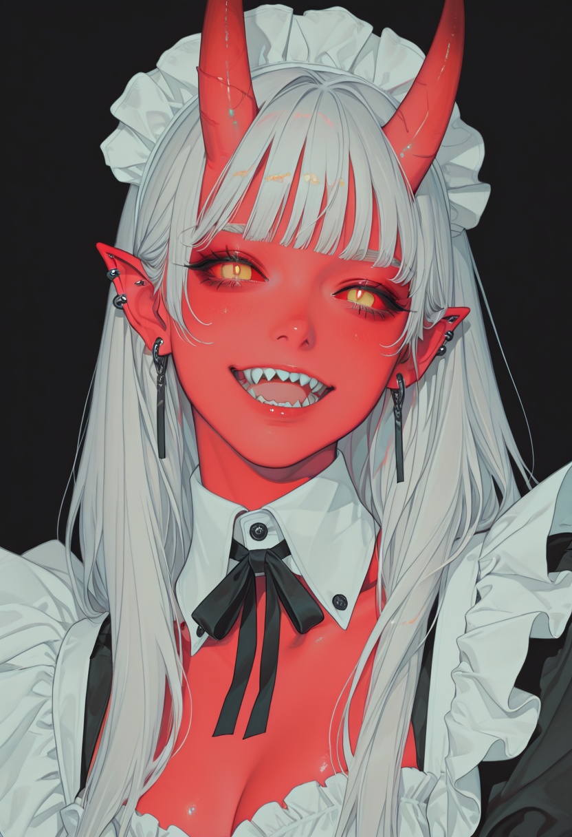 1girl,  solo,  horns on Tensor.Art