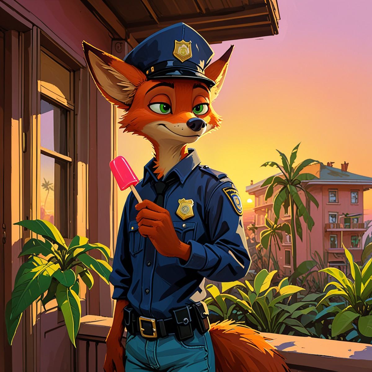 by Valerie Hegarty,  by Ian McQue,  toony (nick wilde) police uniform on Tensor.Art