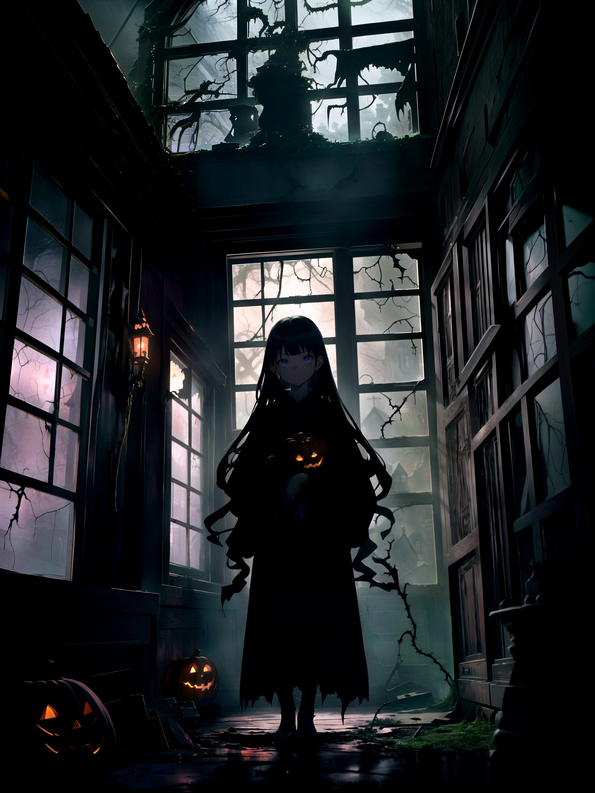 1girl,  anime,  a girl in a Halloween costume on Tensor.Art