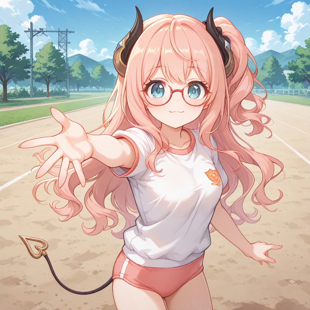 tsubakigaoka_gym_uniform,  gym shirt,  pink buruma on Tensor.Art