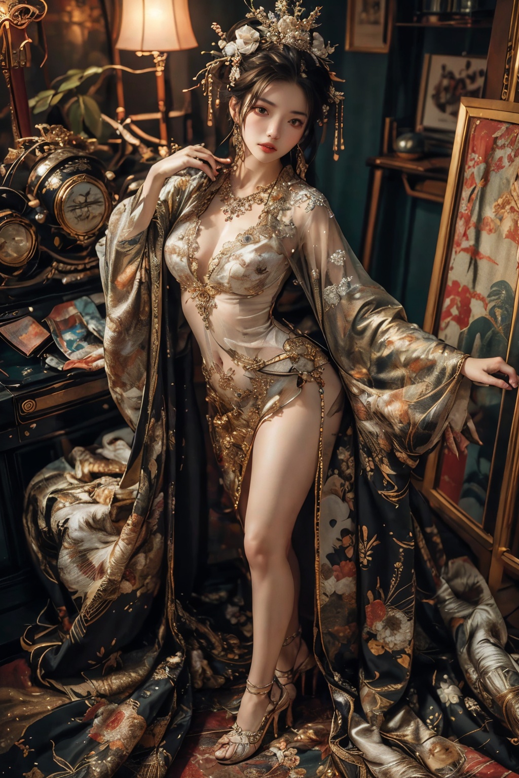 nvwang,1girl,solo,looking at viewer,jewelry,(full  body:1.1),<lora:nvwangZ_20240112094332-000008:0.8>,pose,standing,, (high quality), best quality, (4k), 8k, super detailed, (full detail), (masterpiece), (realistic), super detailed,(Exquisite details) ,intricate,