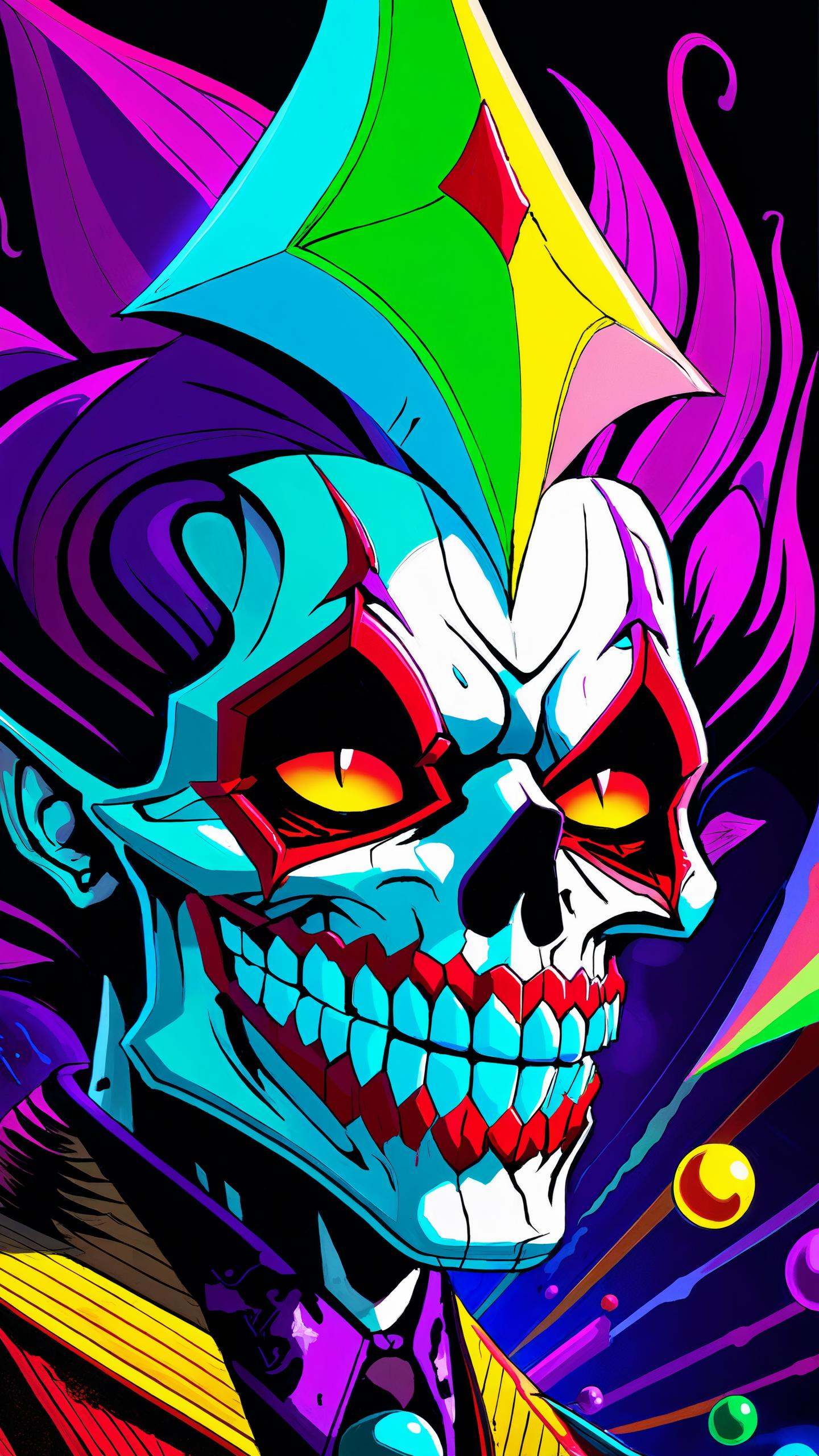 Hyper realistic art skull joker demon concept art portrait by Casey Weldon,  Olga Kvasha,  Miho Hirano on Tensor.Art