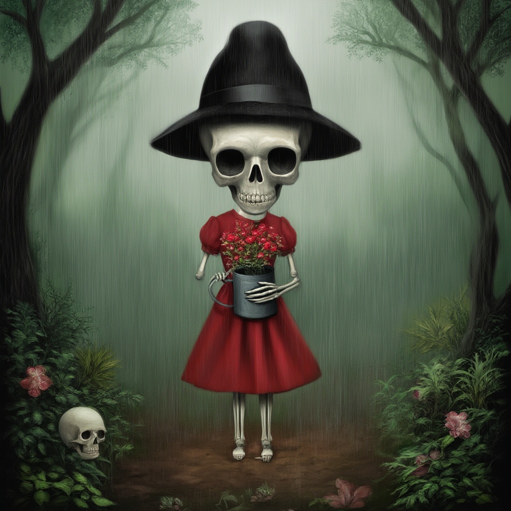 skeleton girl,  solo,  looking at viewer on Tensor.Art