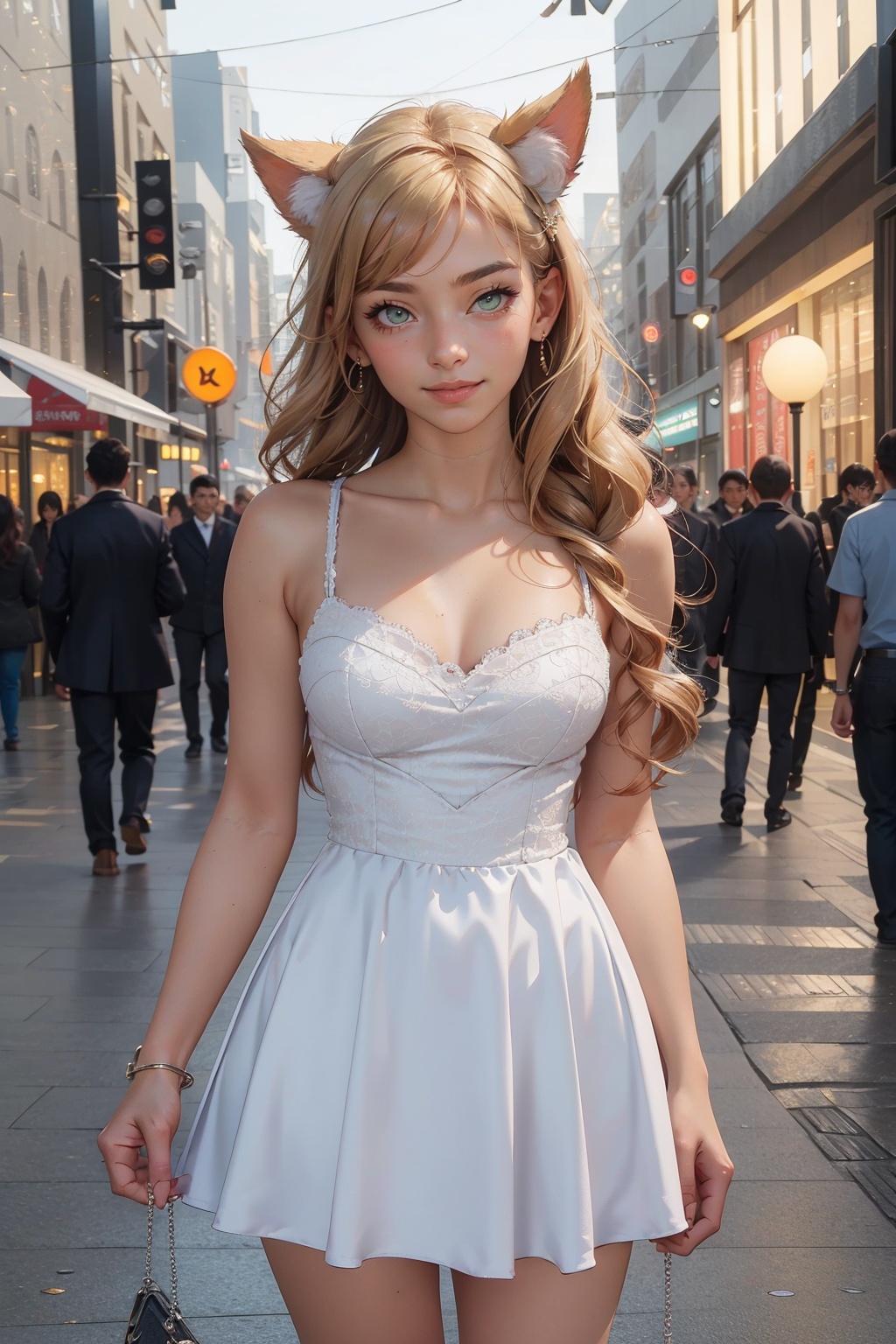 1girl,  green_eyes,  long hair on Tensor.Art