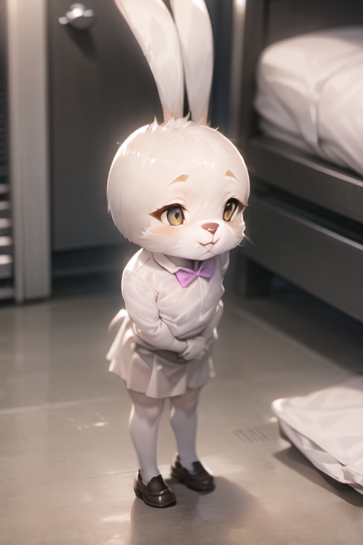 tsidoki,  white eyes,  rabbit ears on Tensor.Art