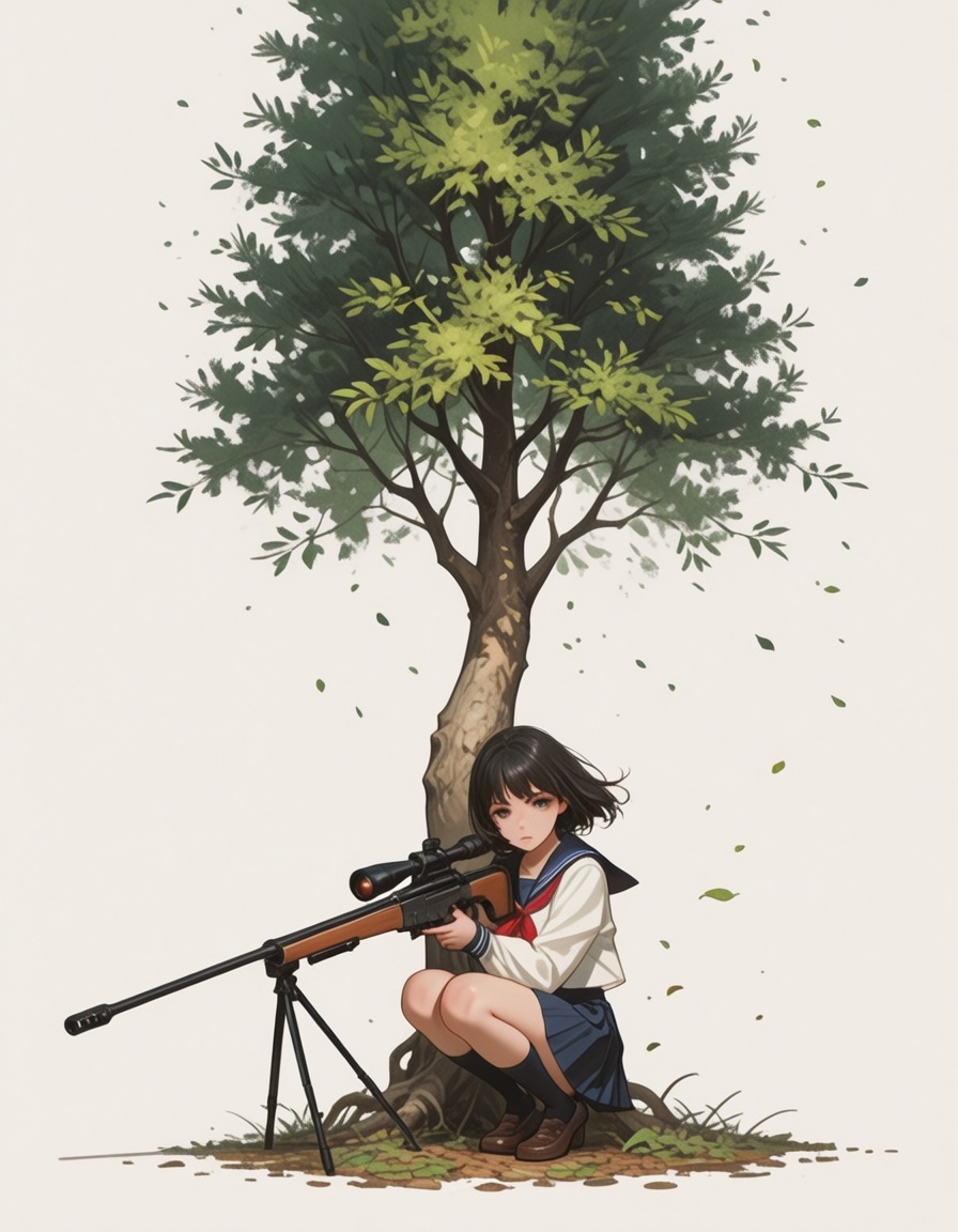 1girl,  solo,  school uniform on Tensor.Art