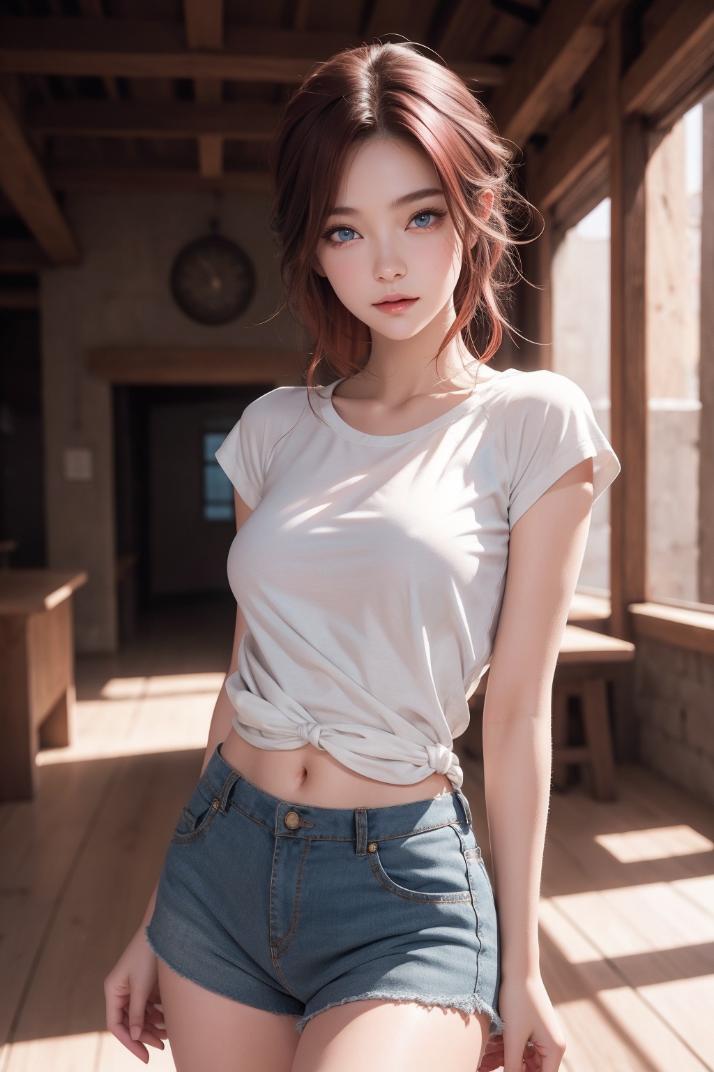 1girl,  medium breast,  small waist on Tensor.Art
