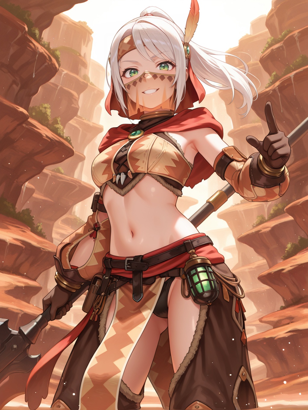 kuluyaku armor,  1girl,  navel on Tensor.Art