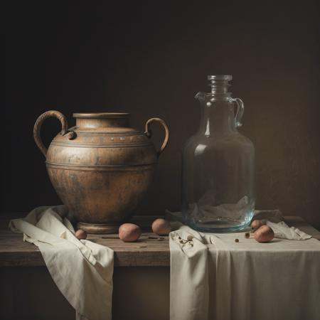 (masterpiece),(best quality),(still_life:1.3),no humans,simple background,old,realistic ,Ground_glass,Rembrandt light, 8K, Ultra-HD,  hyper-realistic, vibrant, 8k, detailed, ultra detail, soothing tones, muted colors, <lora:still_life_v3:0.8> <lora:simple_background_v2:0.6>