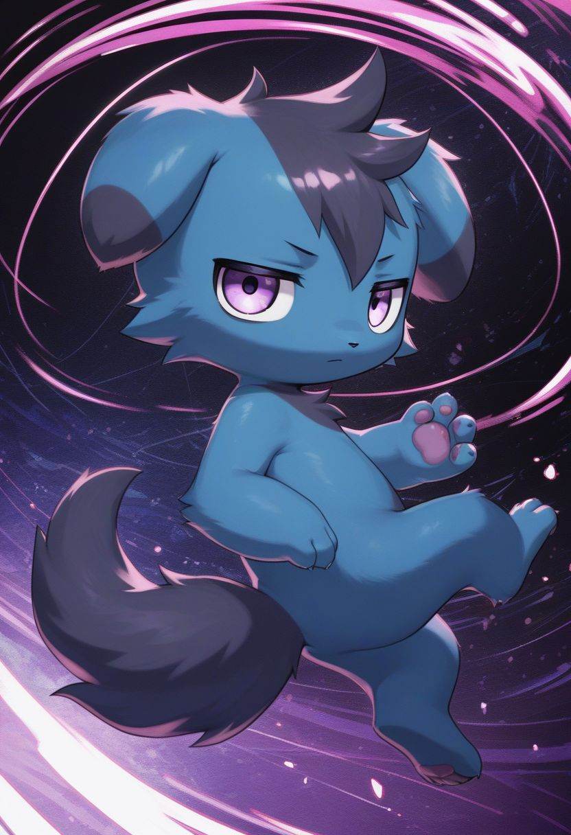 depresso,  furry,  purple eyes on Tensor.Art
