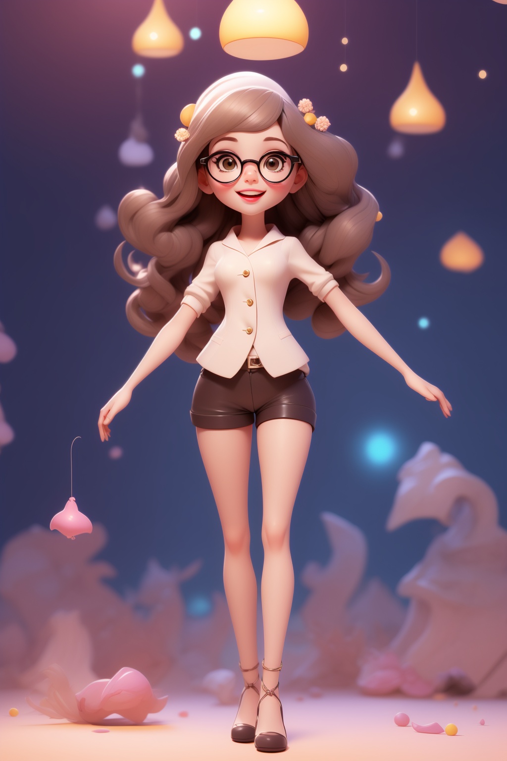 A girl,  long hair,  glasses by SD_MAI on Tensor.Art