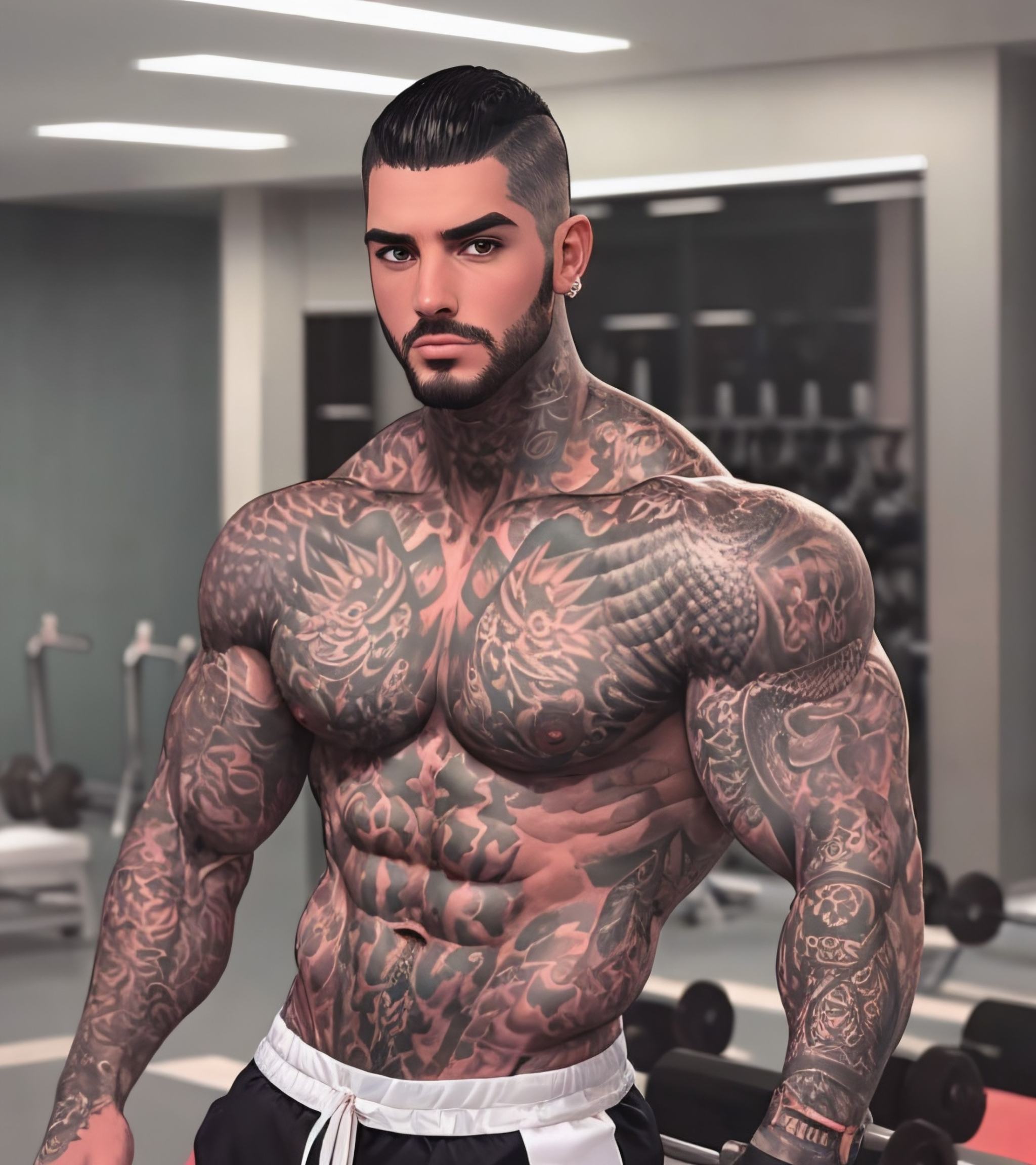 1boy love,  muscled on Tensor.Art