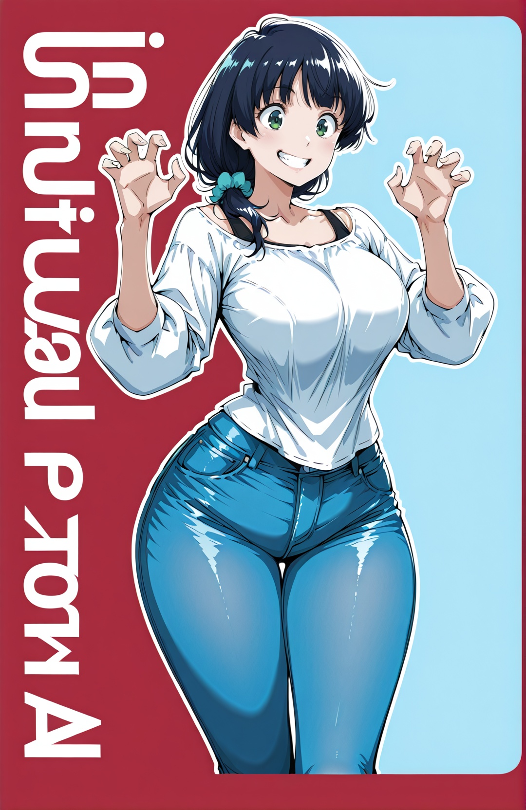 yamamura ami,  dark hair,  green eyes on Tensor.Art