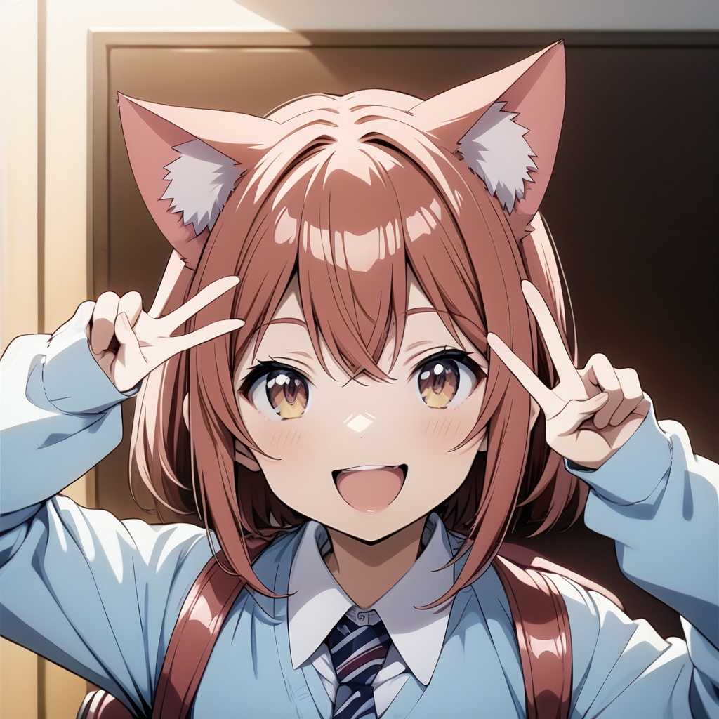 1girl,  red_hair,  cat_ears on Tensor.Art