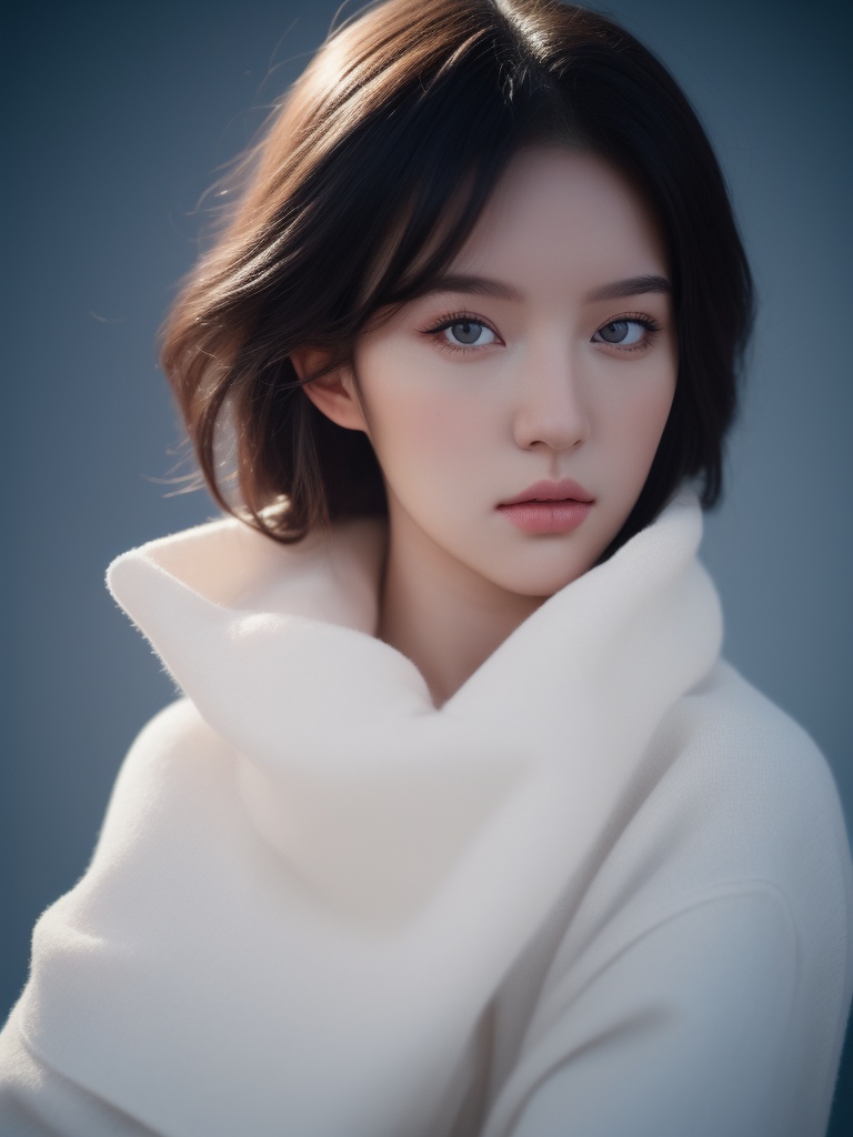 breathtaking breathtaking a young woman,looking at the camera,posing,ulzzang,naver fanpop,ffffound,streaming on twitch,character album cover,blues moment,style of Alessio Albi,daily wear,moody lighting,appropriate comparison of cold and warm,reality,monkren, . award-winning, professional, highly detailed