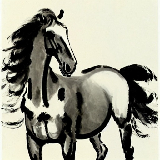 horse,<lora:XuBeihong_tree_horse:1>,