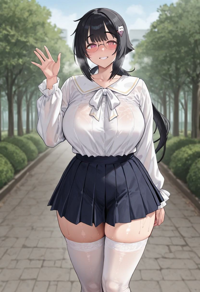 kuu,  pink eyes,  black hair on Tensor.Art