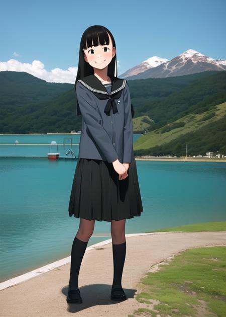 1girl,  medium hair,  black hair on Tensor.Art