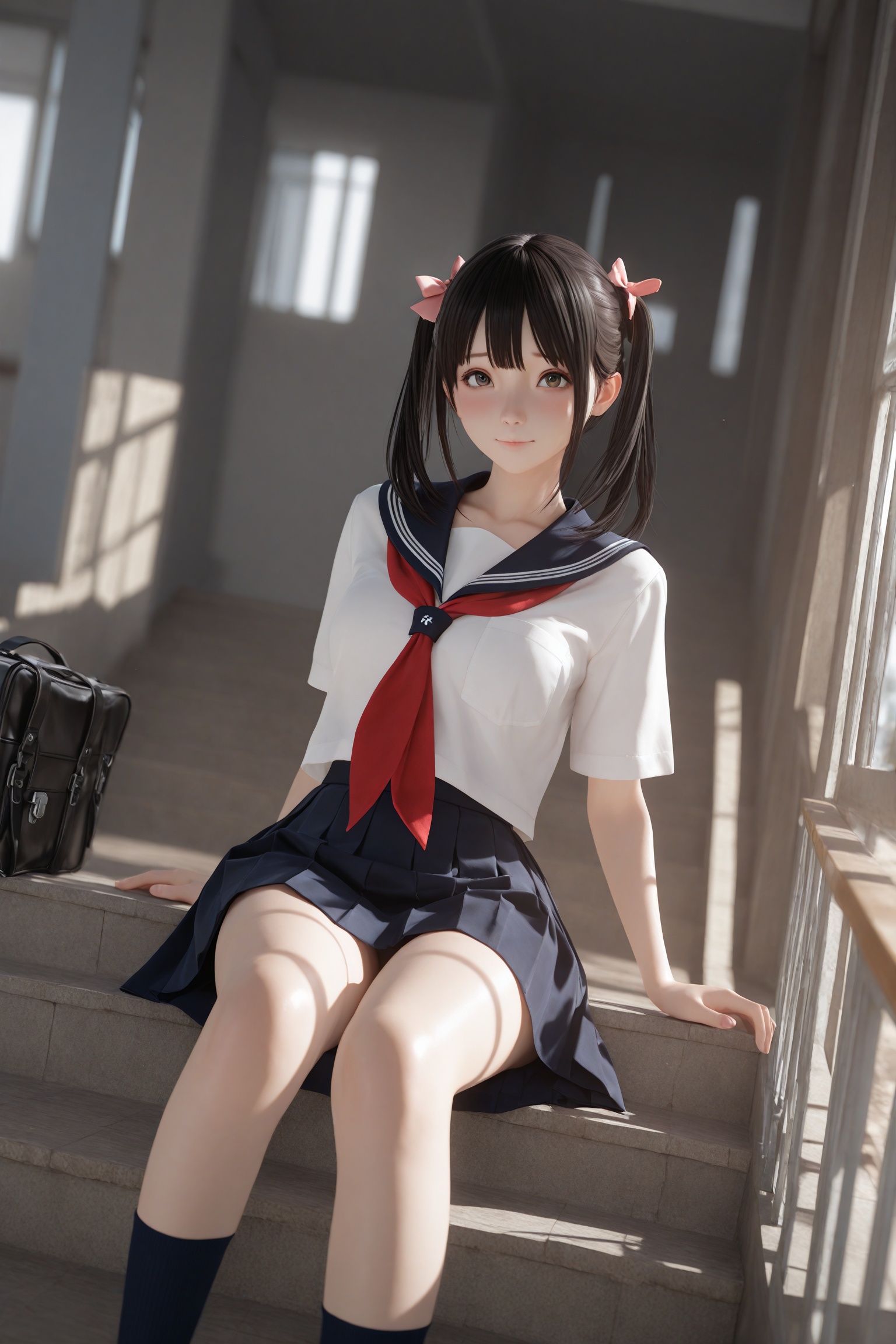 1girl,school uniform,3d,