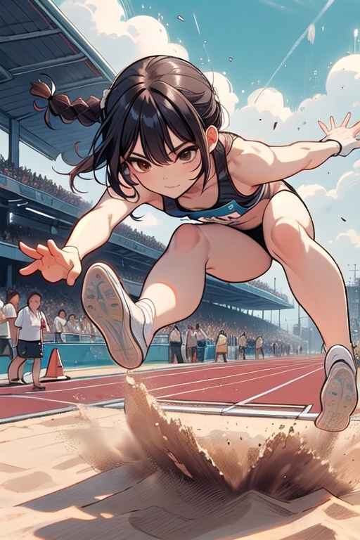 ((long jump)),  ((sand pit)),  ((dust)) on Tensor.Art