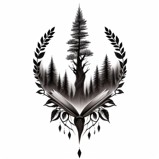 drawing of a minimalist tattoo,  tree of knowledge on Tensor.Art