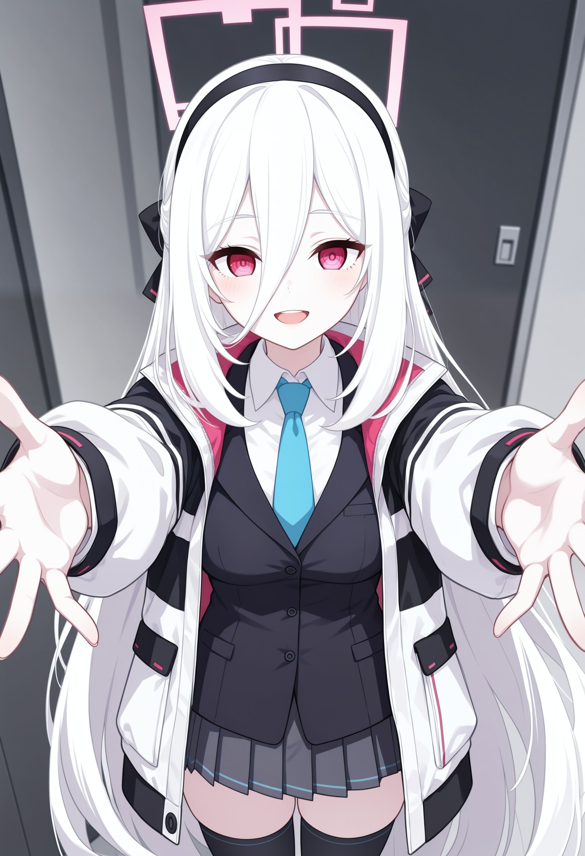 kei \(blue archive\),  white hair,  black hairbow on Tensor.Art