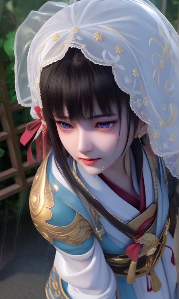 (,1girl, ,best quality, ),looking at viewer, <lora:399-DA-少年歌行-华锦:0.8> ,,ultra detailed background,ultra detailed background,ultra realistic 8k cg,  ,masterpiece, (( , )), ultra realistic 8k cg, ,tamari \(flawless\),  crying with eyes open,    ,eyelashes,magic,hydrokinesis,sweat, wet, rain, ,       (()), (),