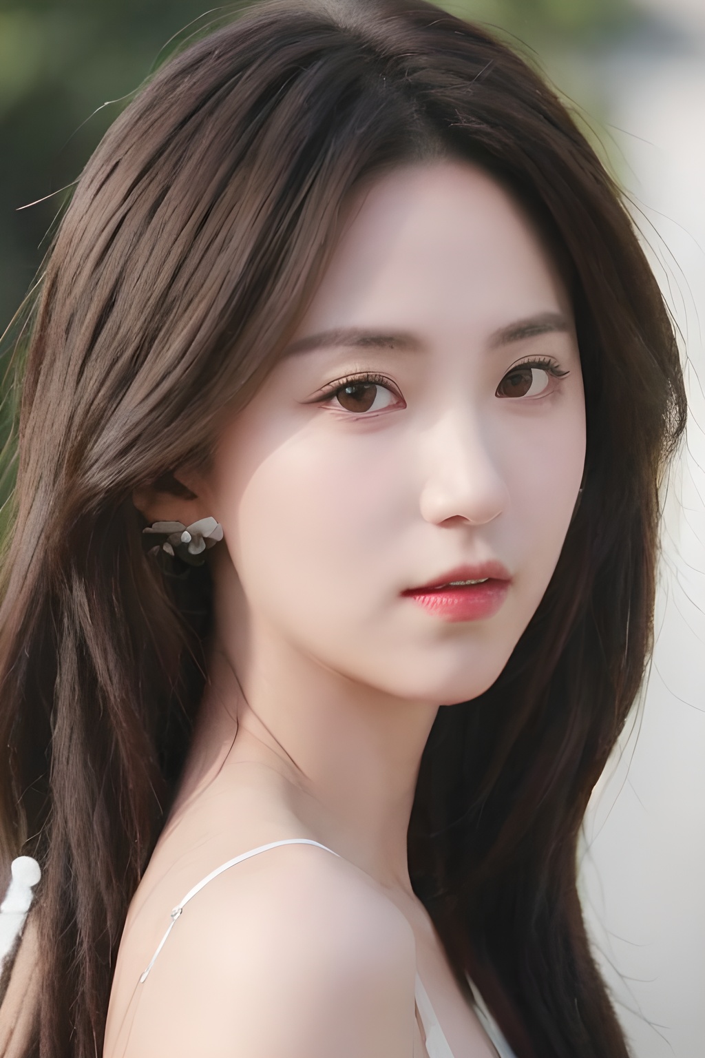 <lora:0828_06:0.4>,1 girl,looking_at_viewer,(front view:1.2),(eye-contact:1.4),solo,((shiny_skin)),, 1girl,realistic,masterpiece, best quality, photorealistic, HDR,detail