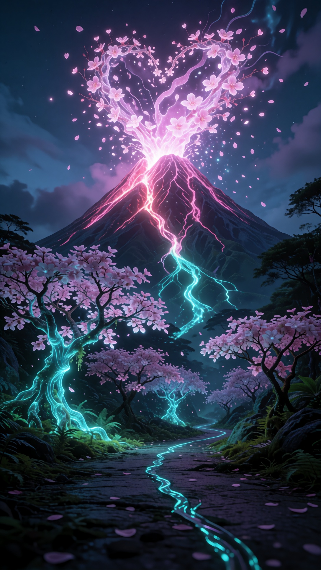 tic_biolum_jungle,  A photo realistic open landscape,  twilight zone time on Tensor.Art