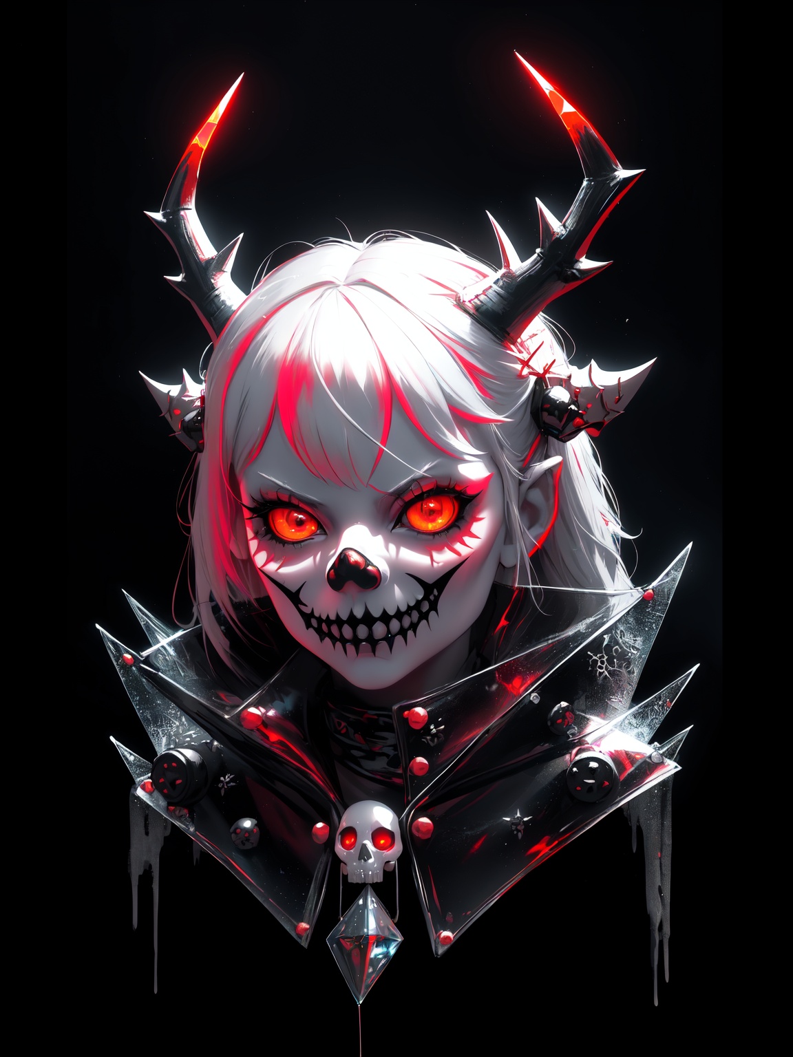 grunge style horror-themed snowman visiting from hell,  blacklight makeup,  eerie on Tensor.Art