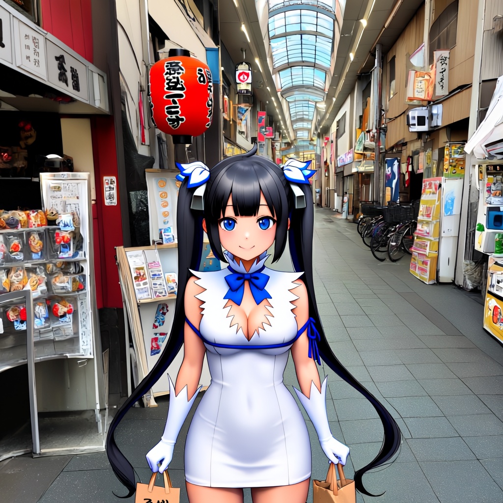tenjinbashisuji shopping street,  hestia (danmachi),  1girl on Tensor.Art