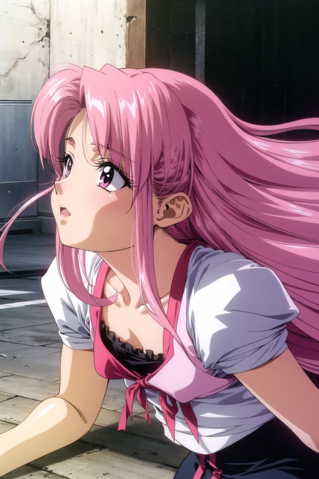 1girl,  pink hair on Tensor.Art