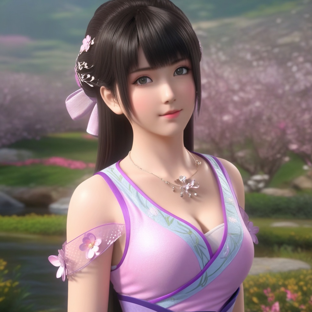 <lora:709-DA-XL-斗破苍穹-小医仙:0.8>(,1girl, ,best quality, ),looking at viewer,  ,ultra detailed background,ultra detailed background,ultra realistic 8k cg,, ,masterpiece, (( , )),, ,   ,   cure blossom,  ,,  (cleavage), (), ,, 