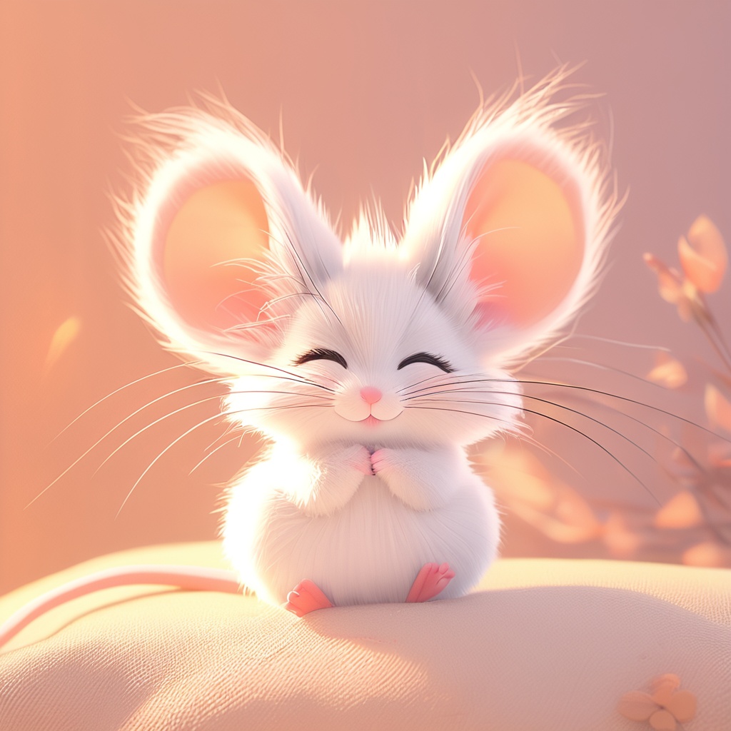 zishu, mouse, ^ ^, :3, whiskers, cute, cc-color-correction, mf-movie-filter, warm colors, whimsy and dramatic lighting, white fur, big mouse ears,<lora:zishu_xl_v2:0.8>