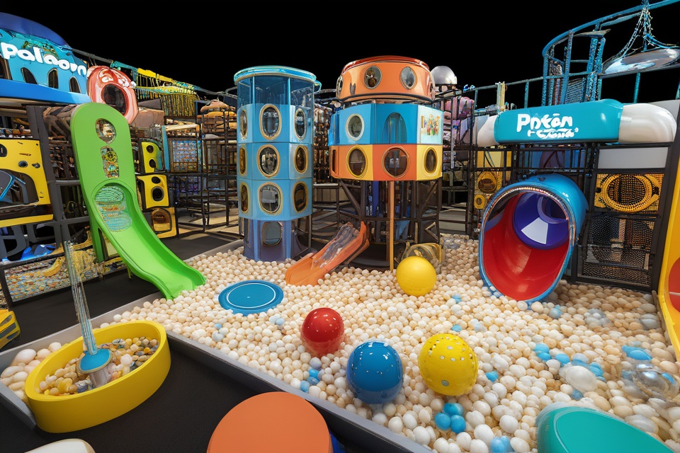 (8k, RAW photo, best quality, masterpiece:1.2),(realistic, photo-realistic:1.37),ultra-detailed,professional lighting,photon mapping,radiosity,physically-based rendering,<lora:淘气堡(2):1>,an indoor playground,