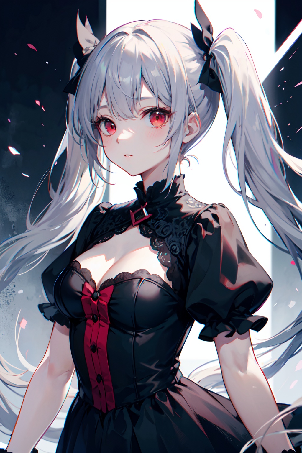 gray hair,  twintail,  red eyes on Tensor.Art