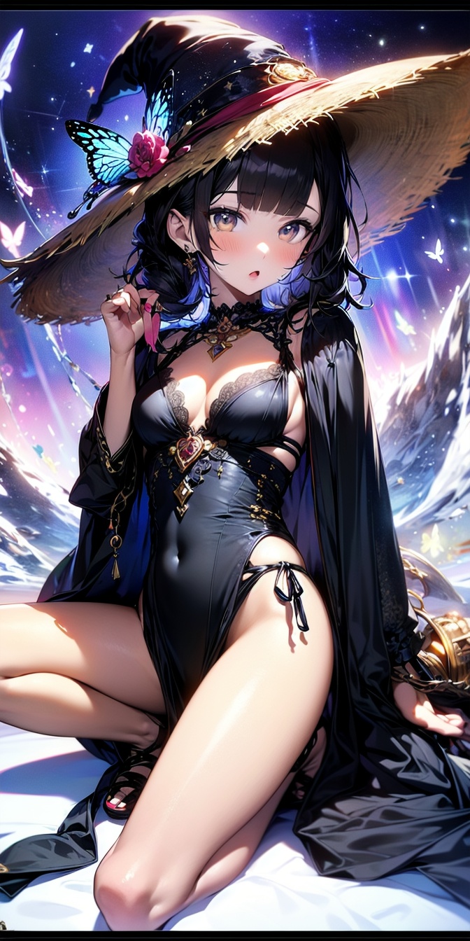 apstyle3 apstyle masterpiece best quality detailed eyescolorful butterfly,  girl,  full body on Tensor.Art
