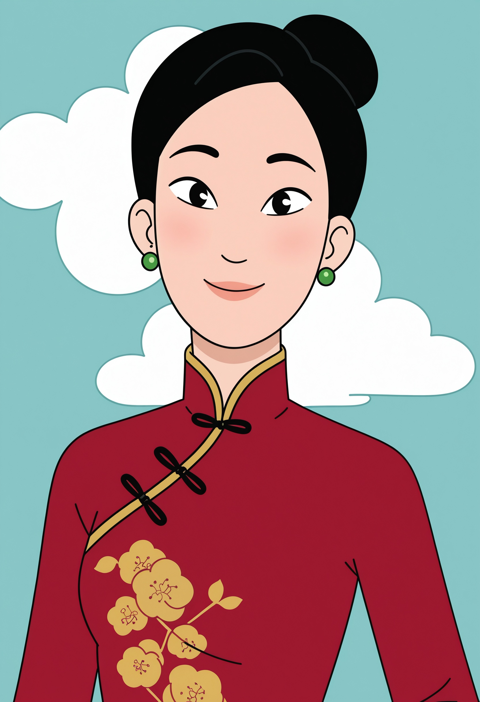 rdthilf,  red china dress,  looking at viewer on Tensor.Art