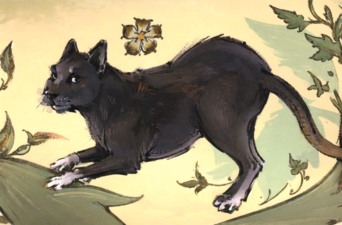masterpiece, best quality, Medievalcat,solo,flower.run,bird,star <lora:Medievalcat:0.8>,medieval, painting,scrawl,  fruit,disco night