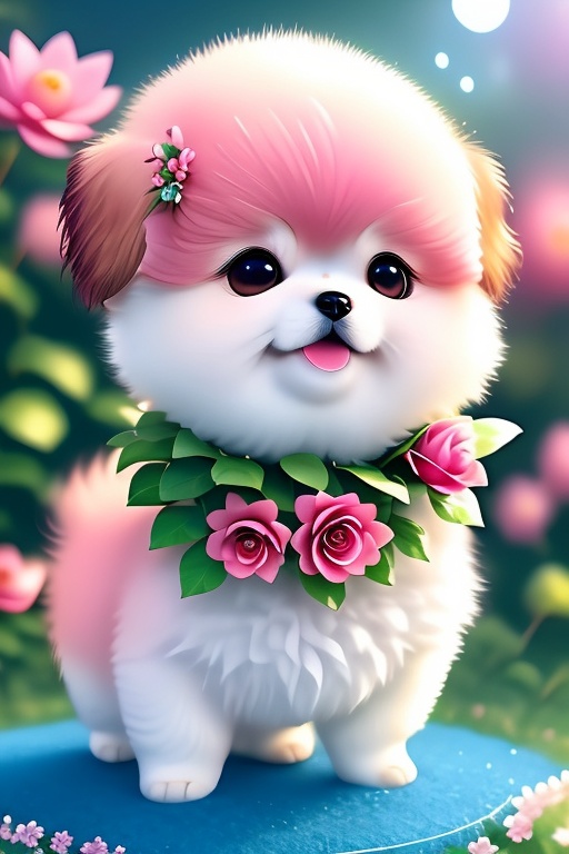 masterpiece, best quality, official art, extremely detailed CG unity 8k wallpaper, highly detailed, absurdres, 8k resolution,award winning photography, Bokeh, Depth of Field, HDR, bloom, Chromatic Aberration, Photorealistic,extremely detailed, trending on artstation, trending on CGsociety, Intricate, High Detail, dramatic, art by midjourney, masterpiece, best quality, high quality, extremely detailed CG unity 8k wallpaper,animal,animal_focus,animal_on_head,animalization,artist_name,bear,black_eyes,blue_flower,blurry,blurry_background,blurry_foreground,blush,bunny,bush,camellia,cherry_blossoms,clothed_animal,daisy,dandelion,depth_of_field,dog,flower,flower_wreath,garden,grass,hair_flower,hair_ornament,hibiscus,holding_flower,hydrangea,leaf,lily_pad,lion,lotus,no_humans,orange_flower,outdoors,oversized_animal,partially_submerged,petals_on_liquid,pink_flower,pink_rose,pond,puddle,purple_flower,purple_rose,rainbow,red_flower,rose,shiba_inu,snail,tulip,water,white_flower,yellow_flower,clear hair <lora:cute dog_20230708214731-000017:1>