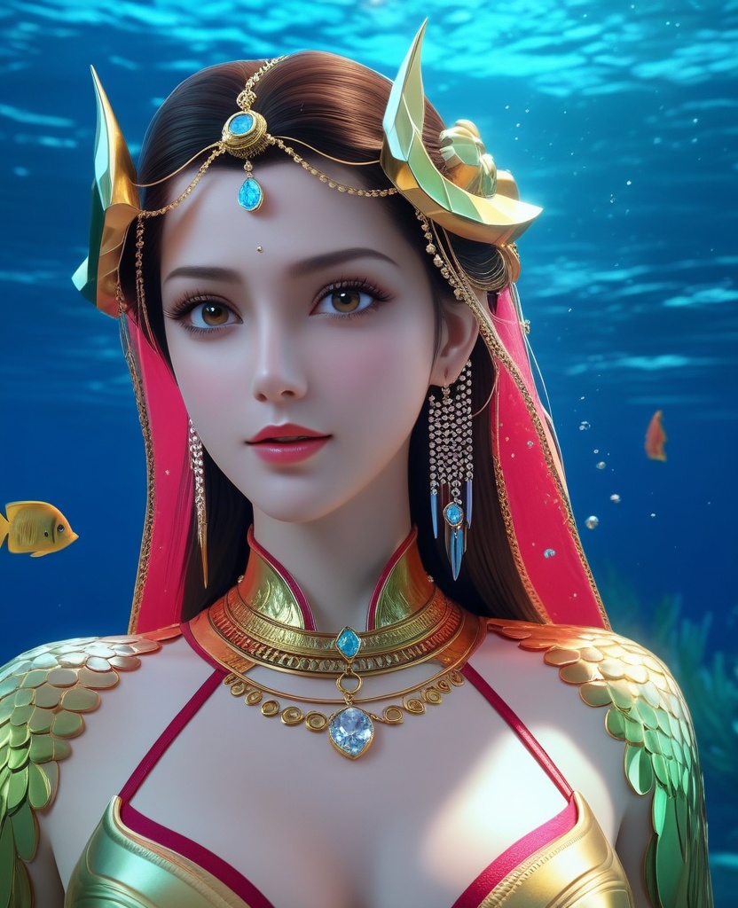 <lora:660-DA-XL-武改乾坤-慕芊芊:0.8>(,1girl, ,best quality, ),looking at viewer,masterpiece, ((((, solo,  , ,solo focus, ,underwater, )))) ,ultra realistic 8k cg,   clean, masterpiece,     cinematic lighting, cinematic bloom,  (( , )),, , unreal, science fiction, luxury, jewelry, diamond, gold, pearl, gem, sapphire, ruby, emerald, intricate detail, delicate pattern, charming, alluring, seductive, erotic, enchanting, hair ornament, necklace, earrings, bracelet, armlet,,(cleavage),