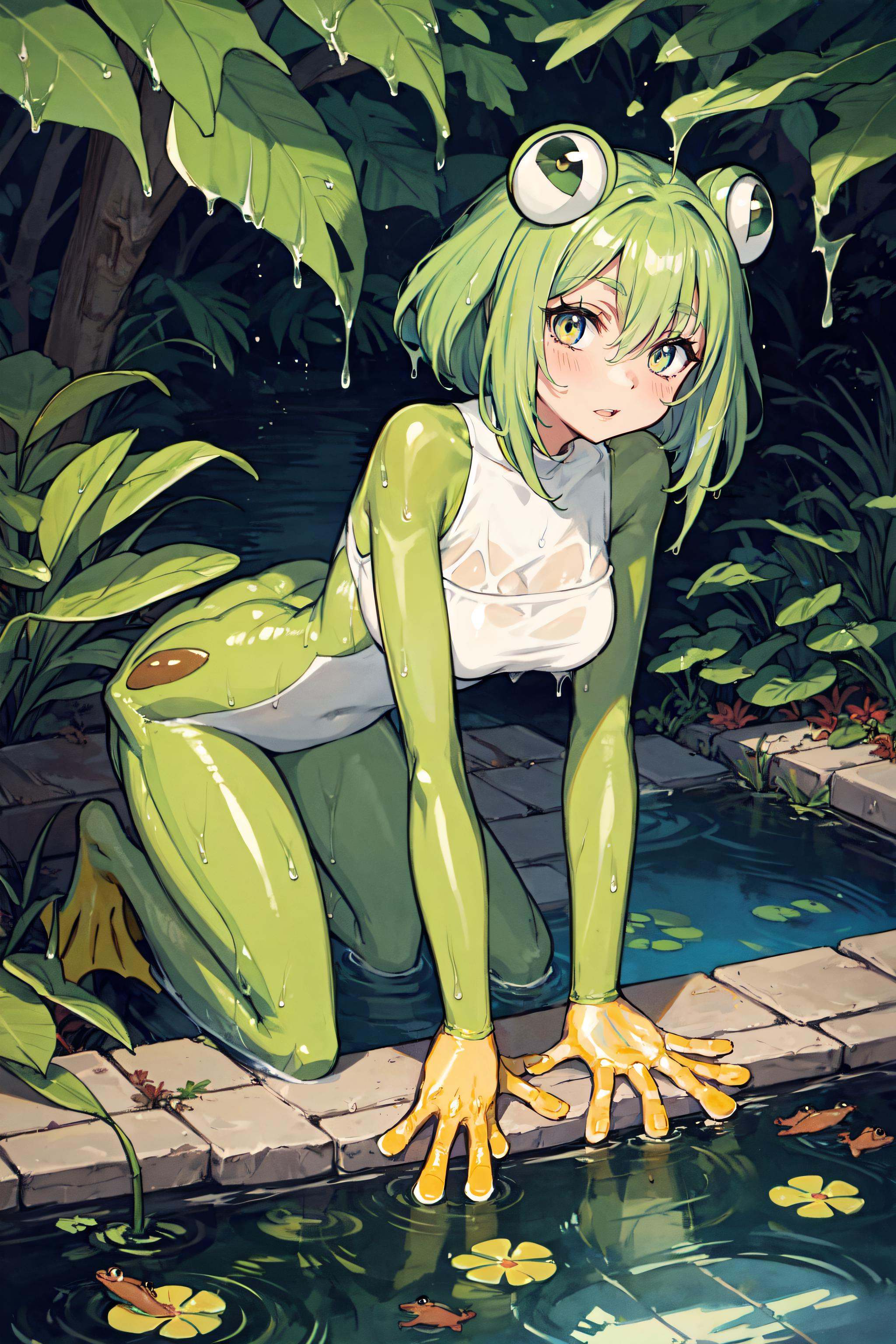 1girl,  frog girl,  smile on Tensor.Art