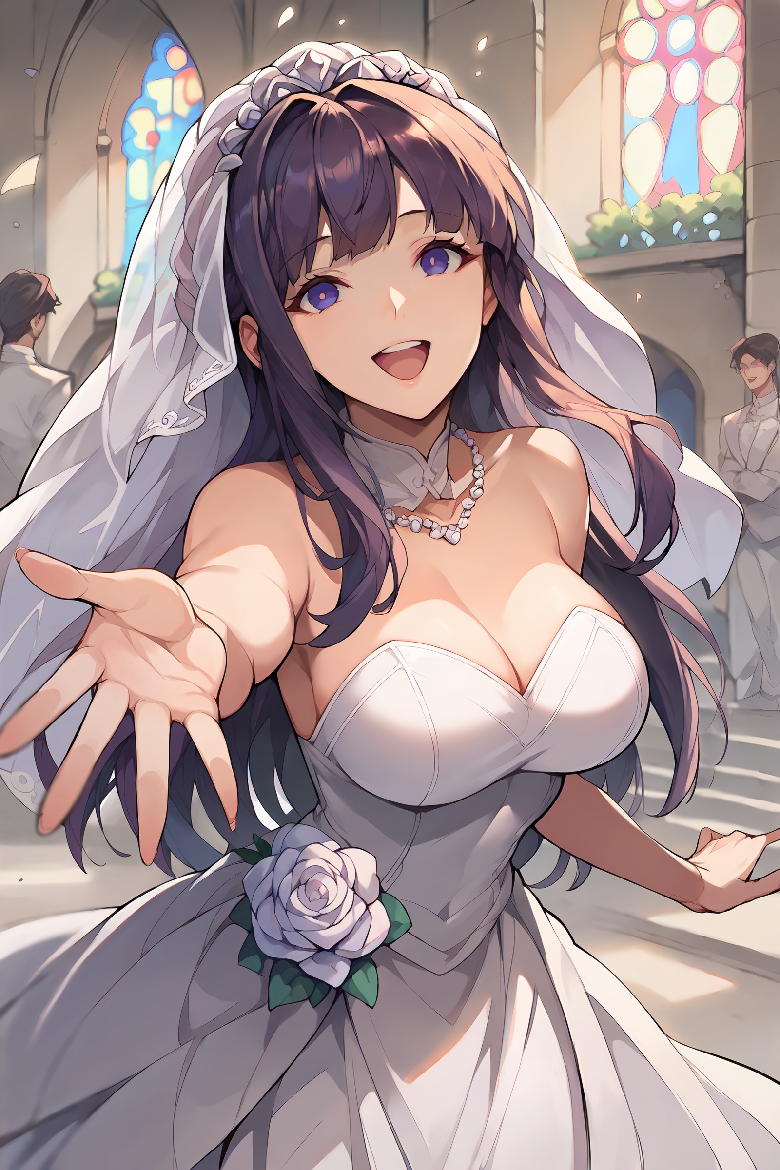 1girl,  fern \(sousou no frieren\),  wedding dress on Tensor.Art