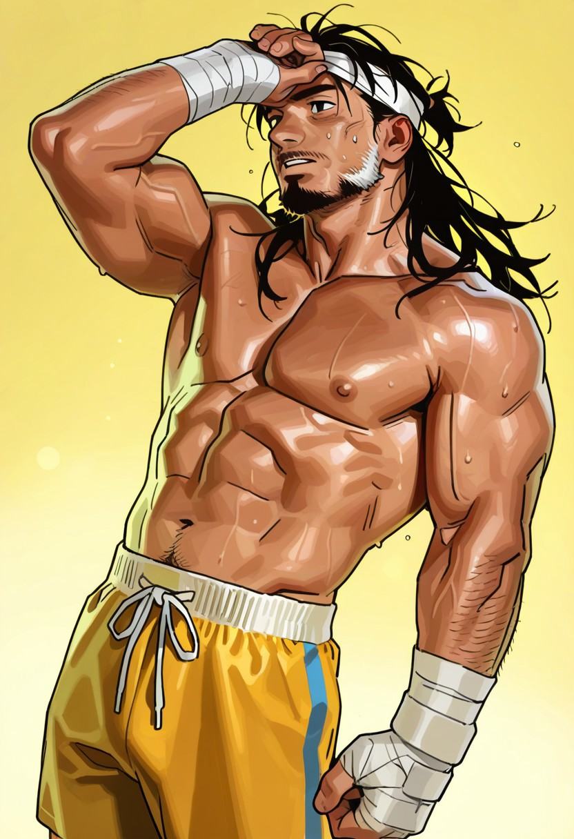 facial hair,  older man,  long hair on Tensor.Art