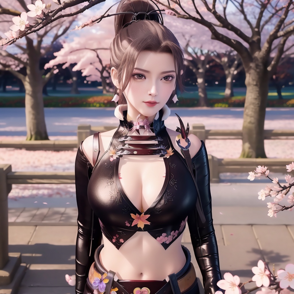 <lora:万界至尊-李雪衣-皮衣:0.8>, (,1girl, ,best quality, ),looking at viewer,  ,ultra detailed 8k cg,ultra realistic 8k cg, ,masterpiece, (( , )),, ,science fiction,mole, ,    ,(,cherry blossoms, autumn leaves,perfect cherry blossom,   ), (cleavage),,