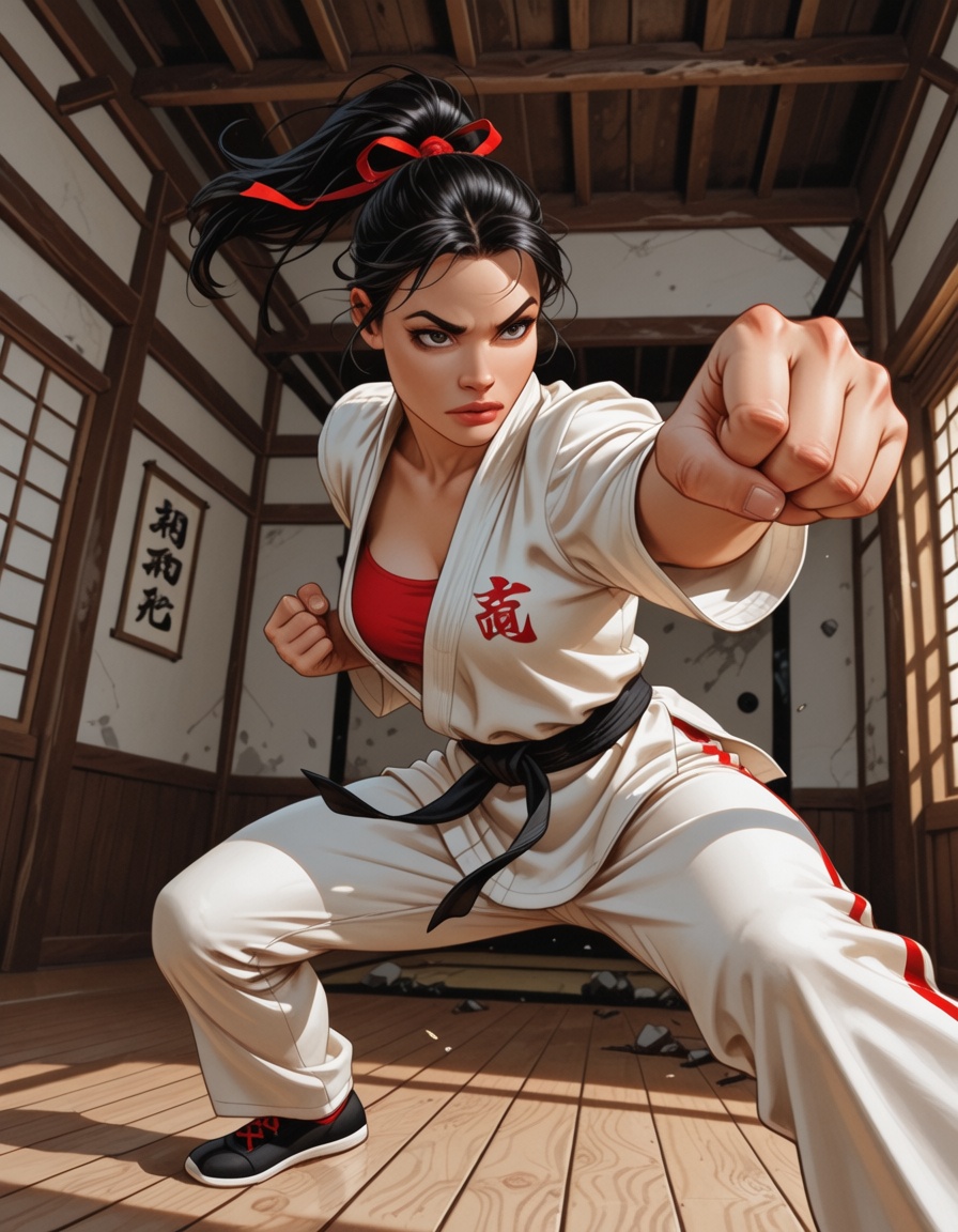 masterpiece,  martial artist,  fist dominating foreground on Tensor.Art