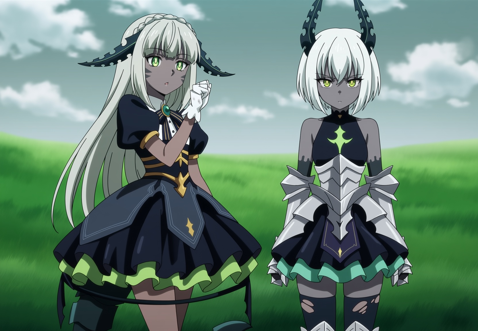 anime coloring,  anime screencap,  2girls on Tensor.Art