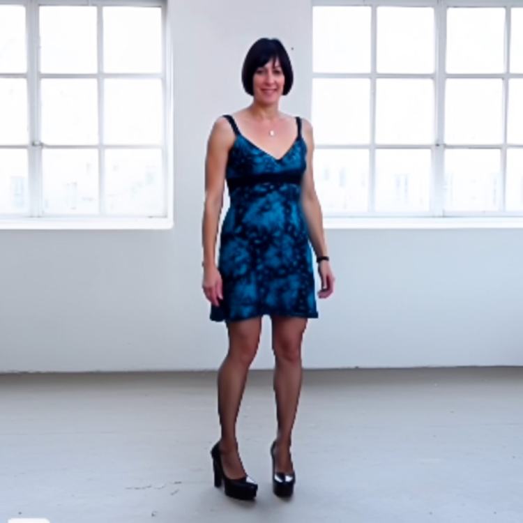 Blue on Black Party Dress by CC Roder on Tensor.Art