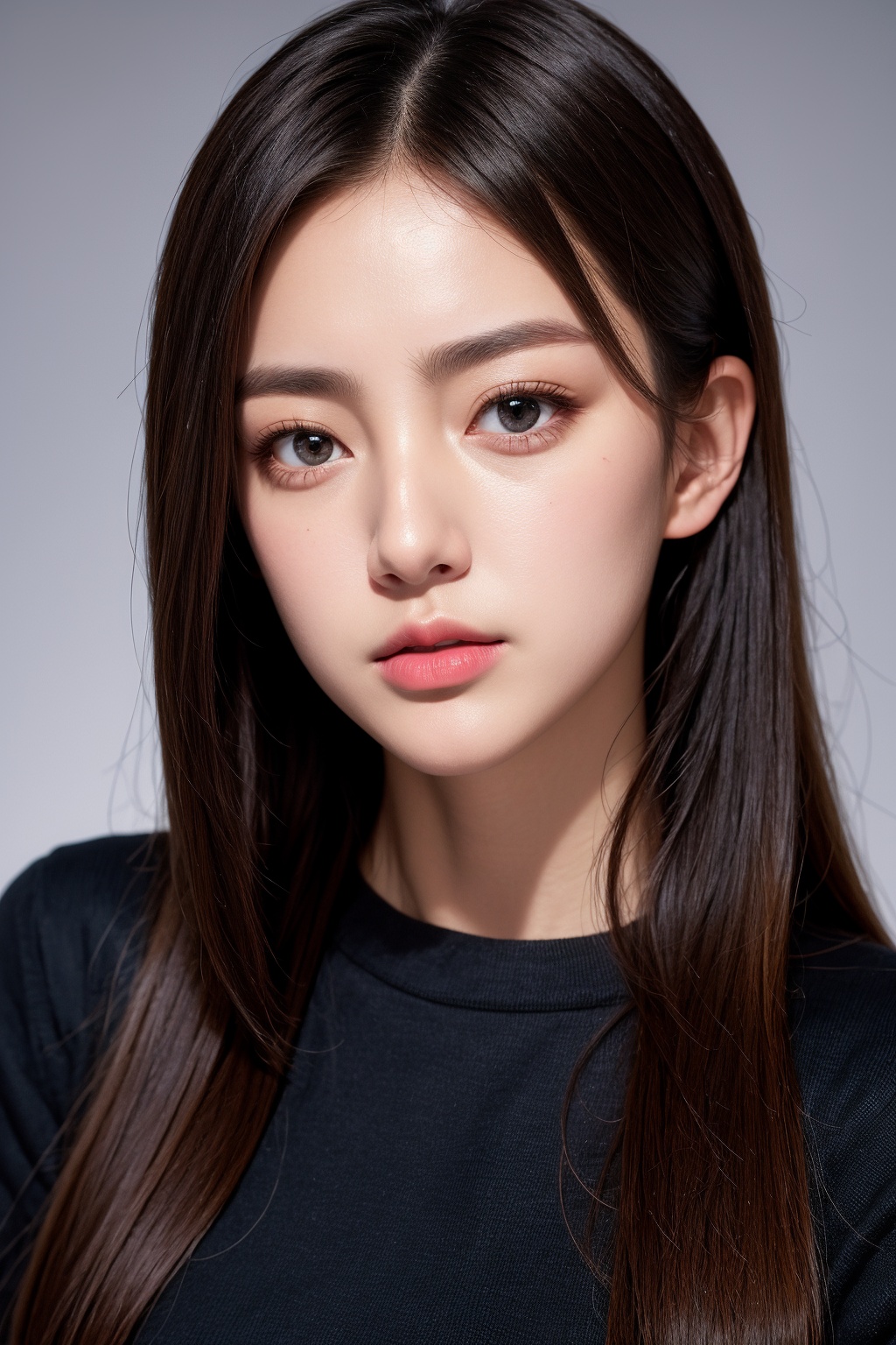 1girl,  black background,  black eyes on Tensor.Art