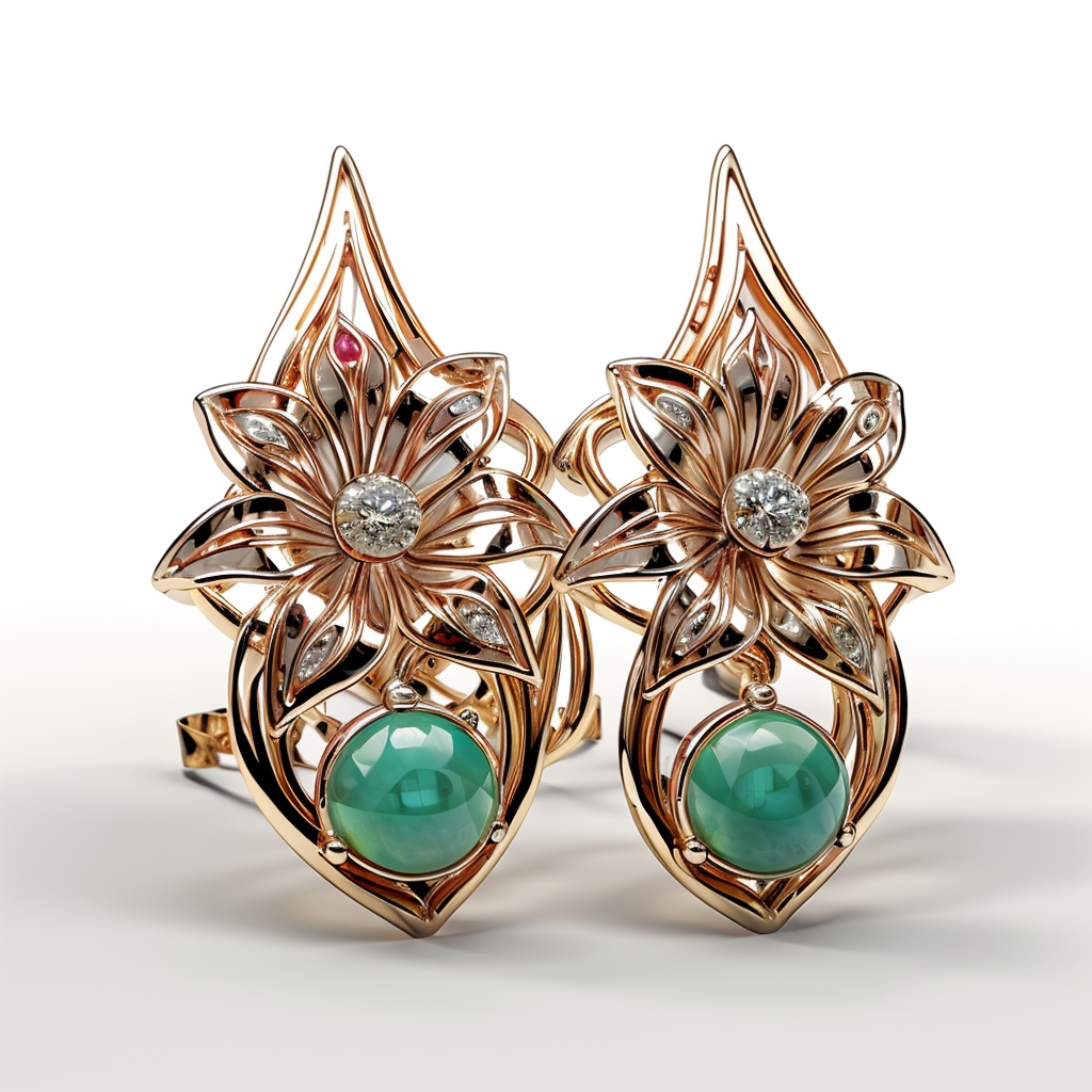 flower  shape  structure,side view,minimalist,earring for woman,(jewelry Diamond ),UHD,8K,best quality,4K,UHD,masterpiece,aiguillette,shining jade,((white background)),Symmetrical  structure,red  Emerald gemstones,(gold:1.5),shining,(ruby),Luxury,<lora:hjyzb-000013:0.8>,red gemstone,Chinese pattern form,(minimalist:1.1),(((slender))),small Skeleton structure,Continuous spray modeling,